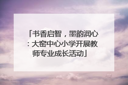 书香启智，墨韵润心：大窑中心小学开展教师专业成长活动